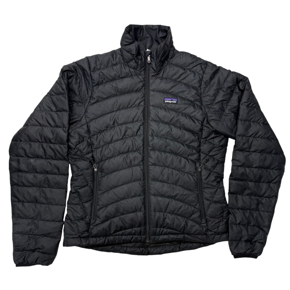 Patagonia Down Sweater Jacket Womens Small Black Puffer Full Zip 84681